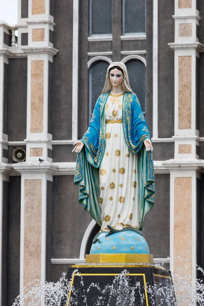 The Blessed Virgin Mary in front of the Roman Catholic Diocese, public place in Chanthaburi,  Thailand.