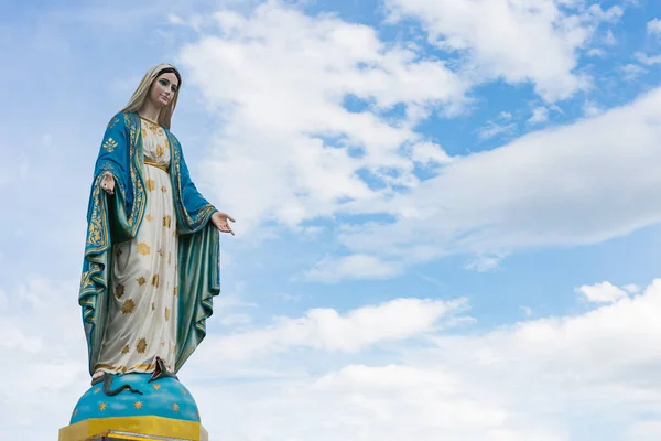 The Blessed Virgin Mary in front of the Roman Catholic Diocese, public place in Chanthaburi,  Thailand.