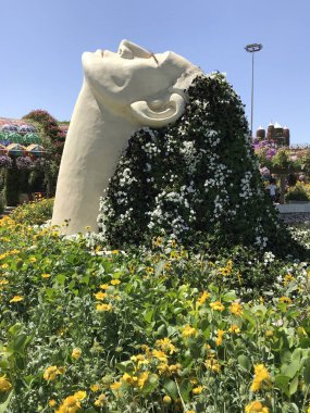 Bir kız kafası şeklinde çiçek kompozisyon.