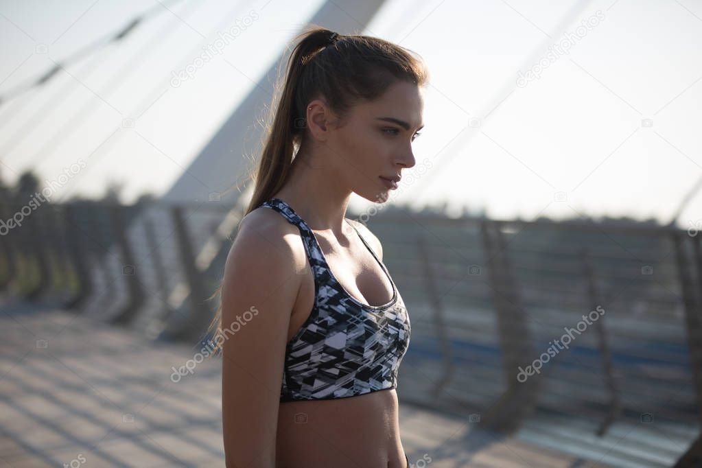 Portrait of an attractive sports woman. Sport and healthy lifestyle concept.