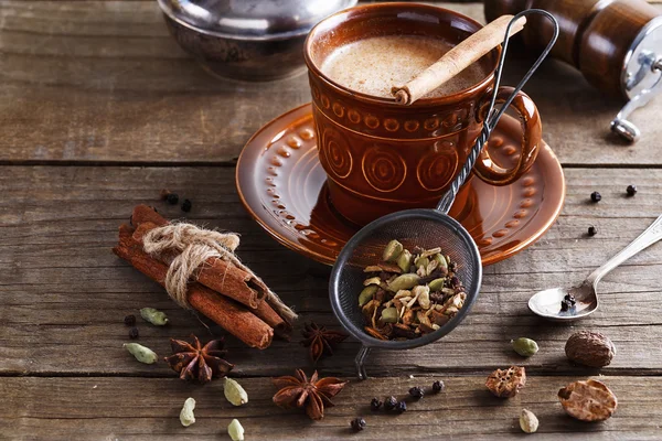 Chai té masala con especias — Foto de Stock