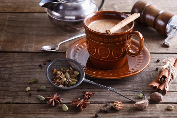 Chai Çay masala baharatlar ile — Stok fotoğraf