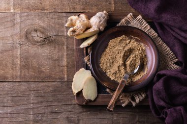 Stillife toz zencefil ve taze zencefil adet ile