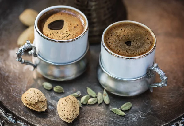 Twee kopjes Turkse koffie Stockafbeelding