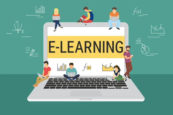 E-learning concept illustration — Stock Vector