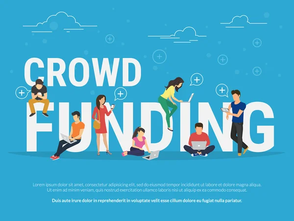 Crowd funding concept illustration — Stock Vector