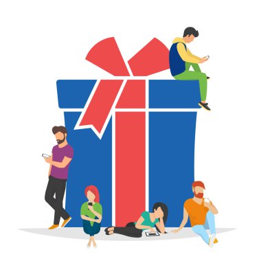 Hediyeler ve presents konsept illüstrasyon