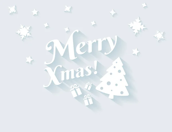 Merry xmas vintage czarno-biały ilustracja na życzenia świąteczne — Wektor stockowy