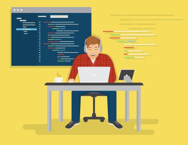 Programcı laptop ile çalışma
