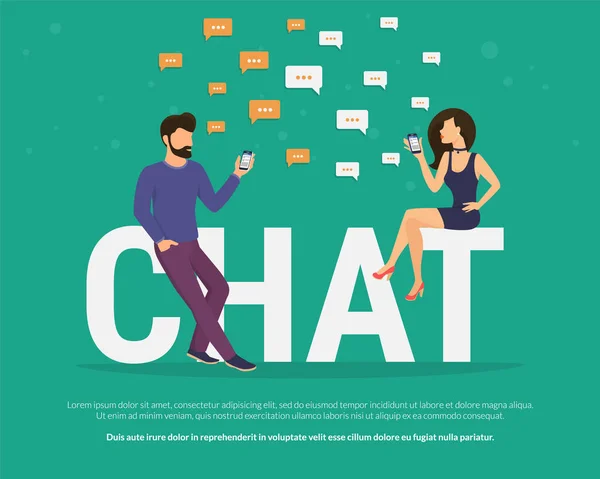 Ilustración del concepto de chat — Vector de stock