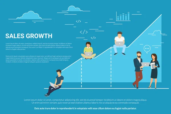 Business graph growth concept illustration — Stock Vector