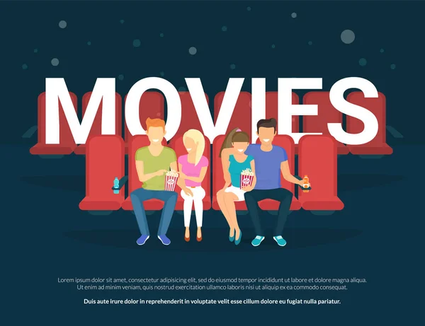 Movies concept illustration — Stock Vector
