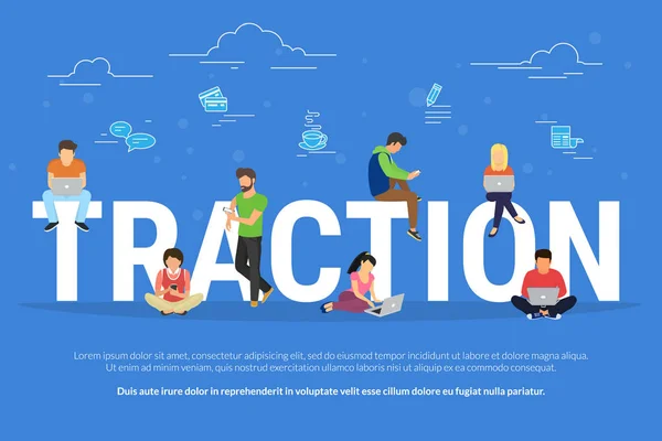 Illustration du concept de traction utilisable — Image vectorielle