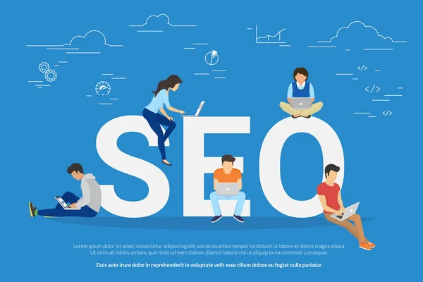 SEO conceito vetor ilustração das pessoas — Vetor de Stock