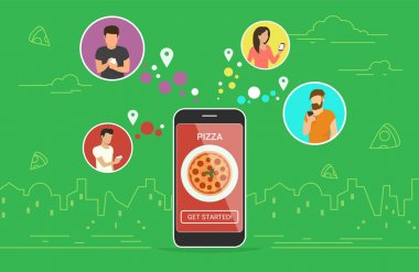Pizza online konsept tasarım sipariş.