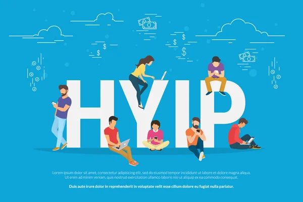 Ilustración del concepto HYIP — Vector de stock