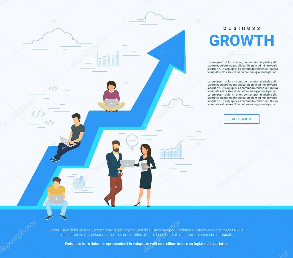 Business graph growth concept illustration