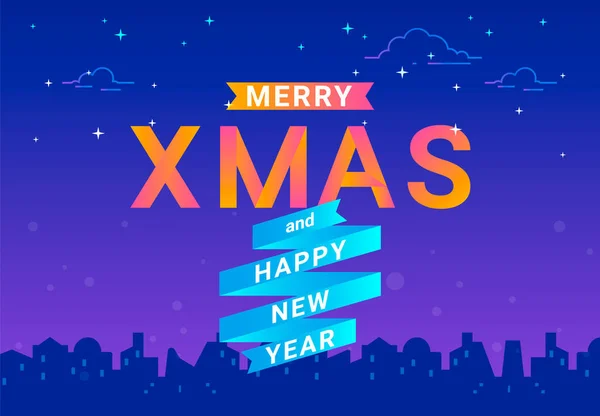 Merry xmas letters voor Kerstmis viering en groeten concept — Stockvector