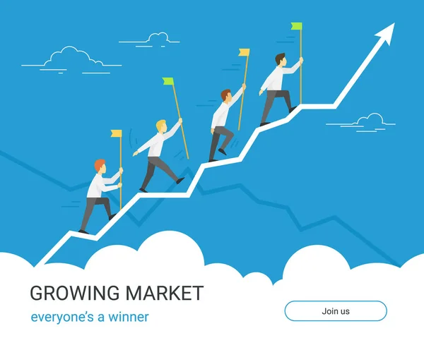 Gráfico de negócios ilustração do conceito de crescimento —  Vetores de Stock
