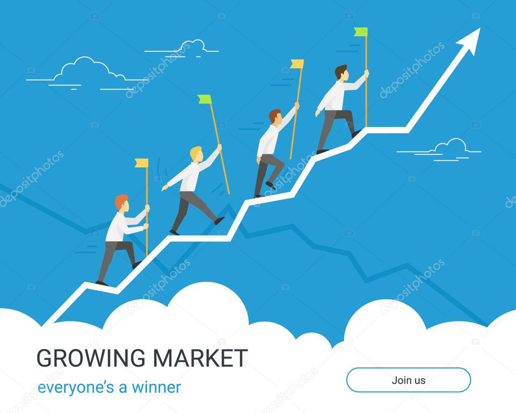 Business graph growth concept illustration