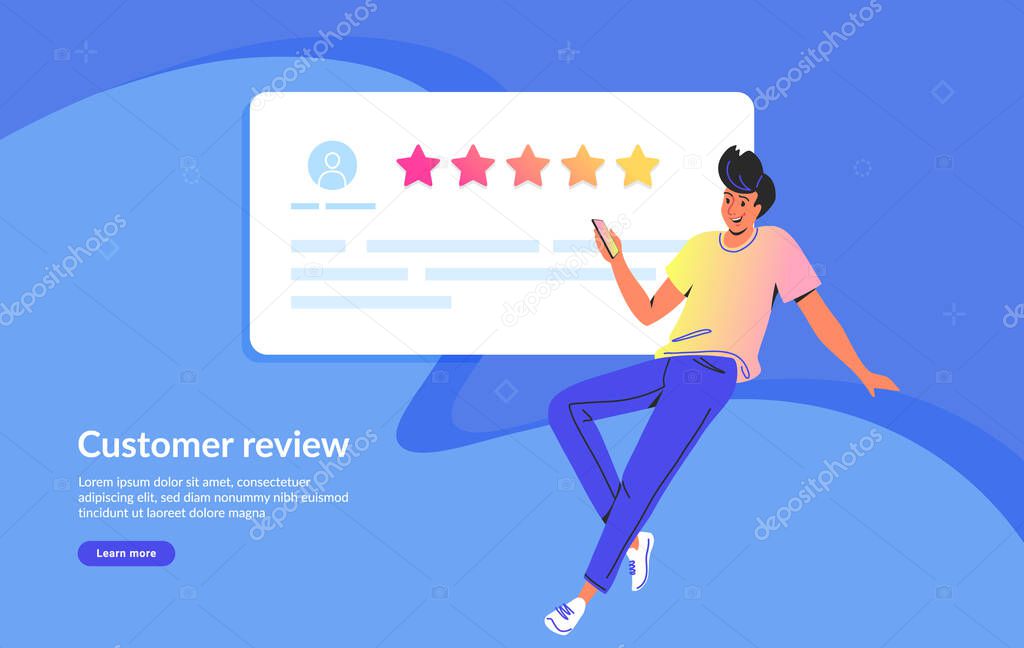 Customer review and user testimonials fulfilled form