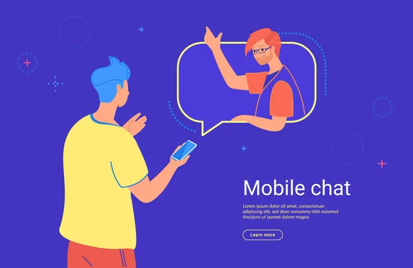 Sociální média mobilní chat a komunikace — Stockový vektor