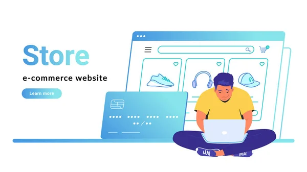 Online store e-commerce website banner — Stock Vector