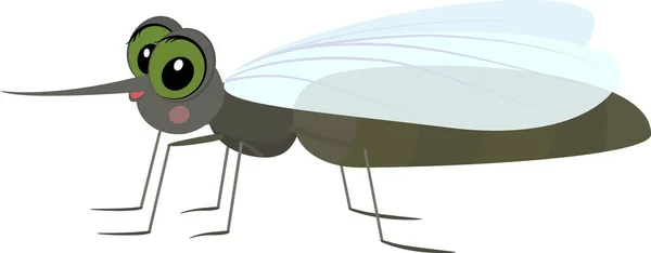 灰色の漫画面白い蚊. — ストックベクタ
