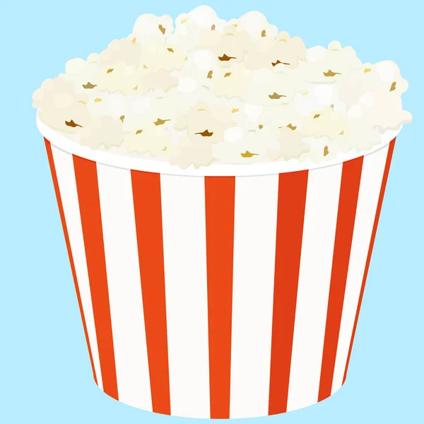 Popcorn in una scatola rossa a strisce secchio — Vettoriale Stock