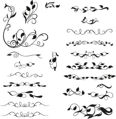 Beyaz arka plan üzerinde izole metin bölücüler ayarla