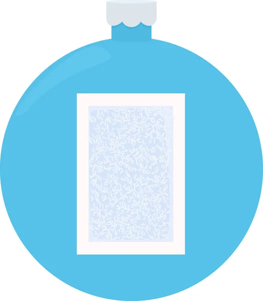 Patrón de vidrio escarchado. Marco de invierno sobre fondo azul de la bola de Navidad — Archivo Imágenes Vectoriales