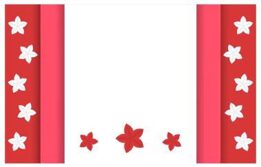 Kağıt kesimi bahar kırmızı ve beyaz arkaplan