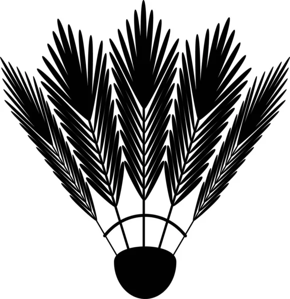 Badminton icône de la navette. noir sur blanc — Image vectorielle