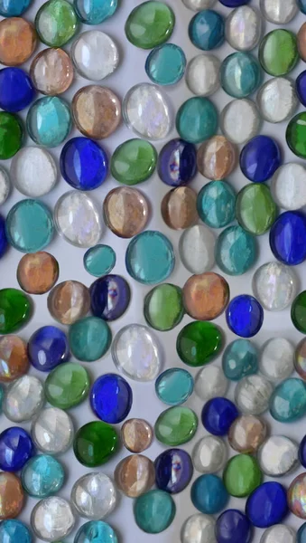 Seamless Pattern Glass Transparent Stones White Background Blue Green Glass — Stock Photo, Image