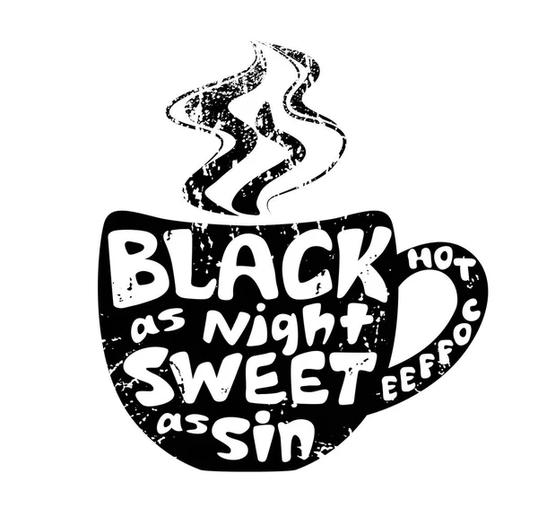 Belettering van zwart als de nacht — Stockvector