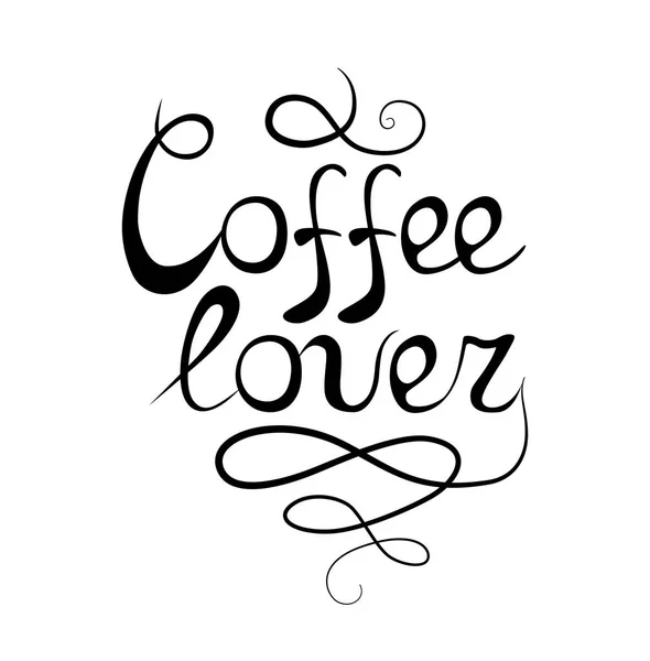 Lettering amante do café — Vetor de Stock