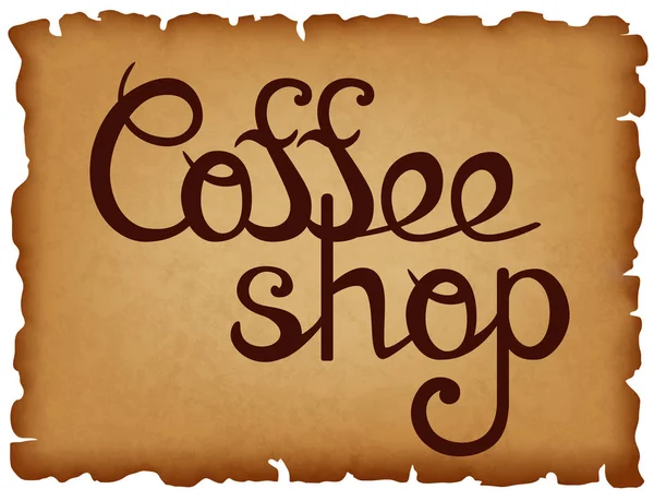 Belettering coffeeshop — Stockvector