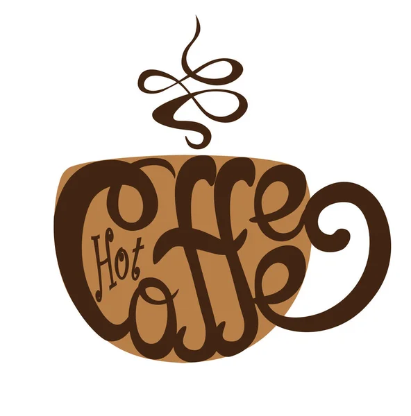 Lettering xícara de café — Vetor de Stock