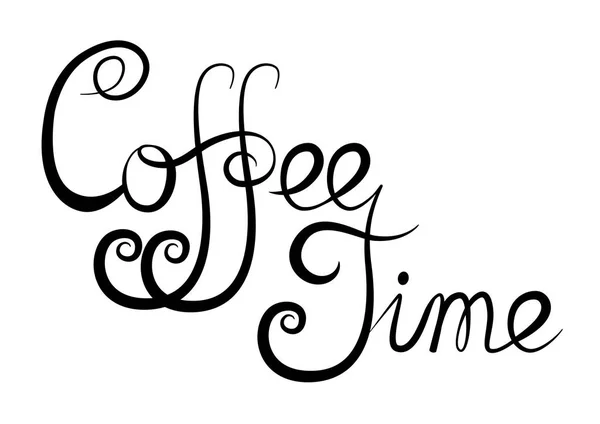 Lettering Hora do café — Vetor de Stock