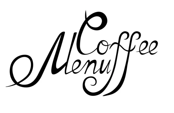 Menu de café de letras — Vetor de Stock