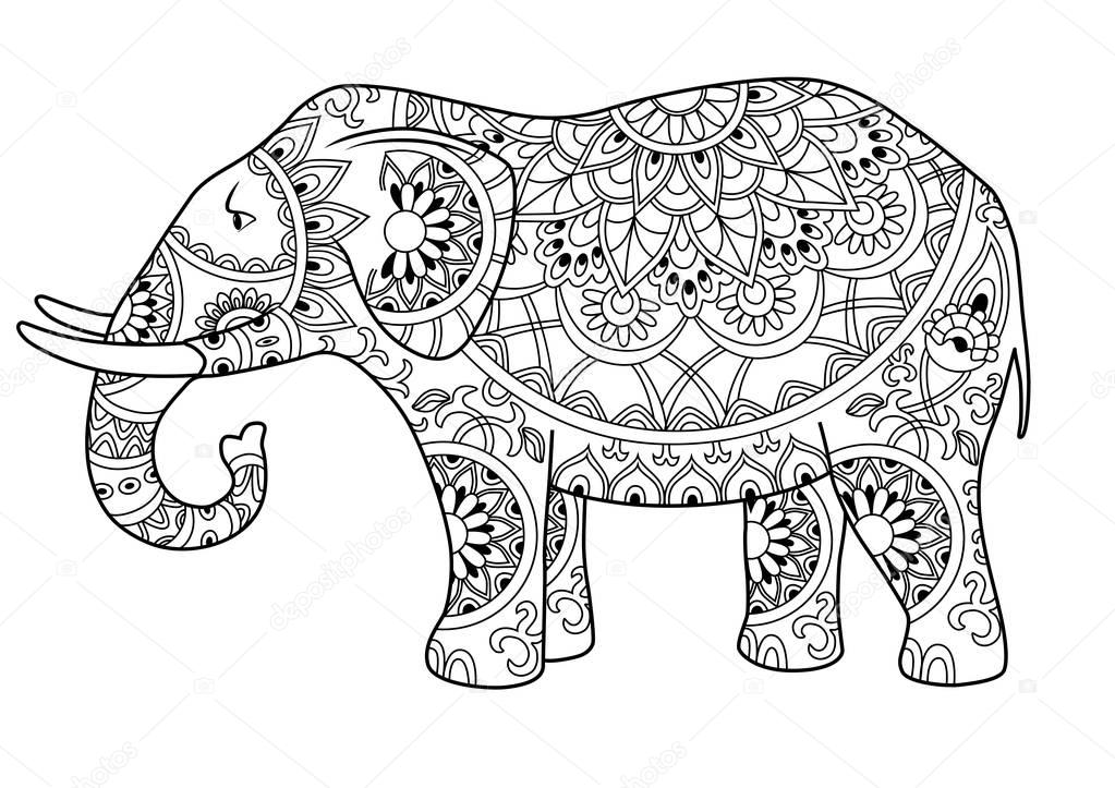 Decorative outline elephant — Stock Vector © AnnaGarmatiy ...