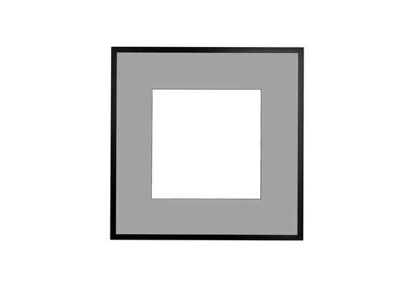 Černý čtvercový rám s šedým okrajem — Stock fotografie