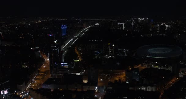 Gece Şehrinin Işıkları Bir Gece Şehrini Insansız Hava Aracıyla Vurmak Telifsiz Stok Video