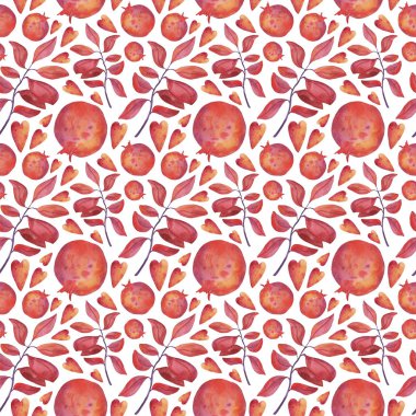 Sonbahar, parlak suluboya elementlerin kusursuz deseni. Kumaş, tekstil, kağıt, kart ve tasarım için elverişli