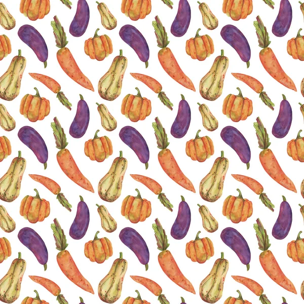Autumn seamless pattern of bright watercolor elements. Suitable for fabrics, textiles, paper, cards and design