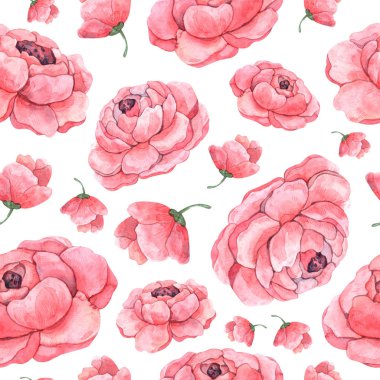 Suluboya şakayık ve tomurcuklu kusursuz desen baskı, tekstil, kumaş, ambalaj ve yapıştırma kağıdı, duvar kağıdı ve herhangi bir tasarım için mükemmeldir..