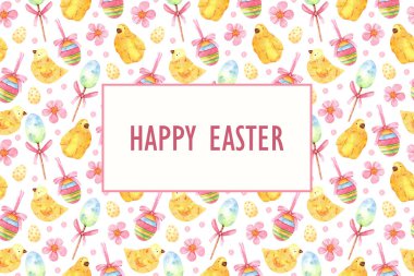 Paskalya arkaplanı suluboya Paskalya öğeleri desenli ve yazı kağıt, kumaş, ambalaj, hediyelik eşya, tekstil, hediyeler, kartvizitler, davetiyeler ve diğer şeyler için mükemmel.