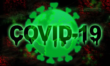 Covid-19 küresel enfeksiyonuna adanmış soyut tasarım grafiği 