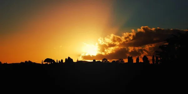 Sunset in Florence. Scenic view retro photo. Italy — Stock Photo, Image