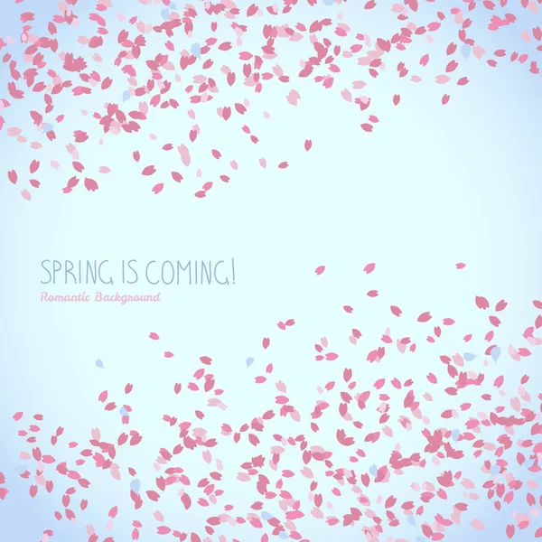 A primavera está a chegar. Exibição de flor de cereja. Cartaz . — Vetor de Stock